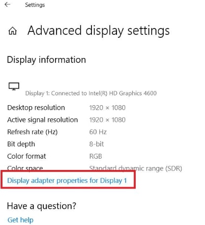 choose Display 1