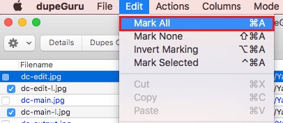 Mark all dupe shots