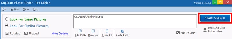 Click On Start Search Button click on start search button