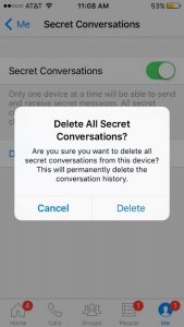 Delete Secret Conversation History Delete Secret Conversation History