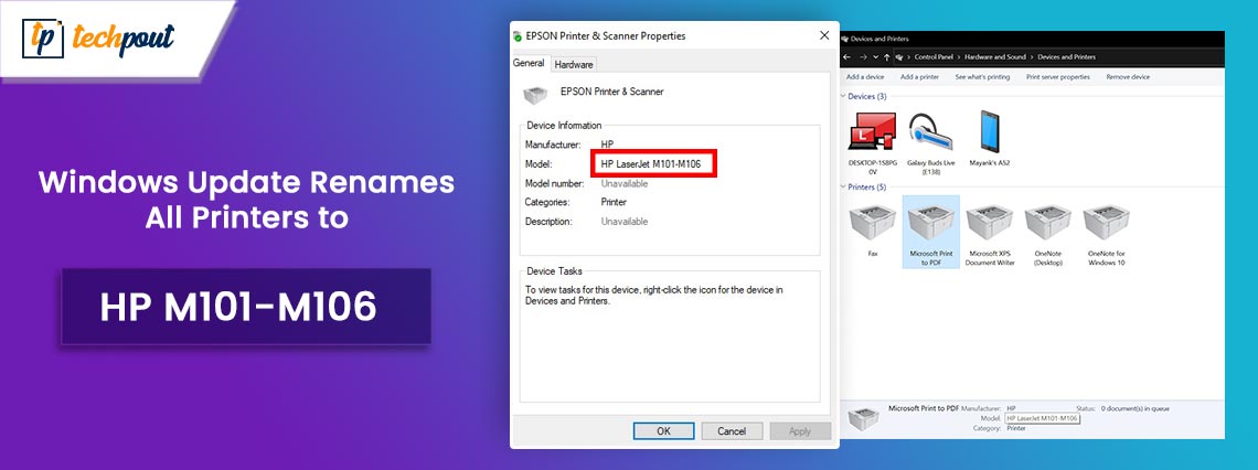 How to Fix Windows Update Renames All Printers to HP M101-M106 How to Fix Windows Update Renames All Printers to HP M101-M106