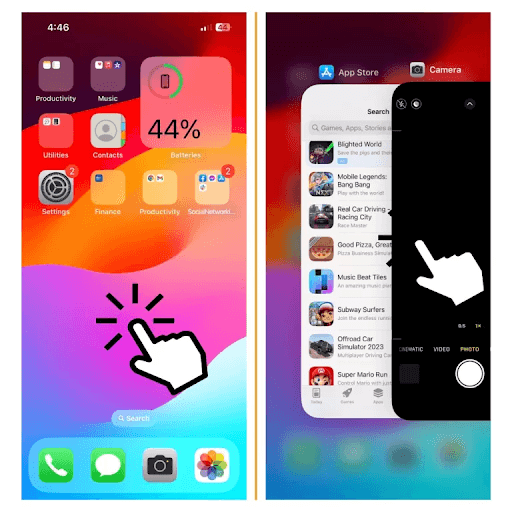 Clearing the background apps on iPhone Clearing the background apps on iPhone