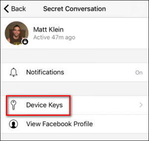 Select the Device Key Select the Device Key