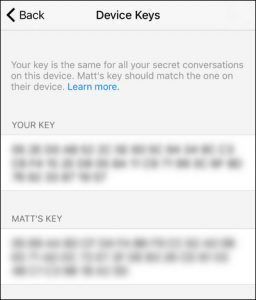 Secret conversation key number Secret conversation key number