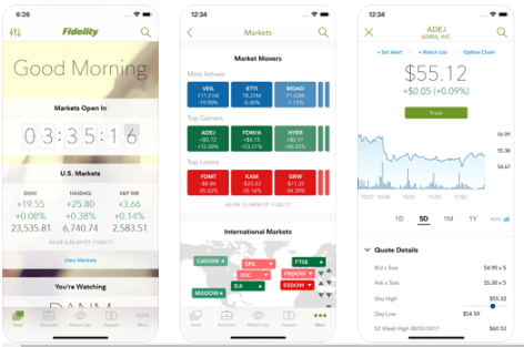 Fidelity Investments App for Stock Investments