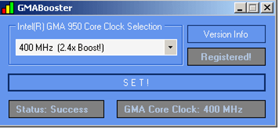 GMA Booster GMA Booster - Overclocking Software