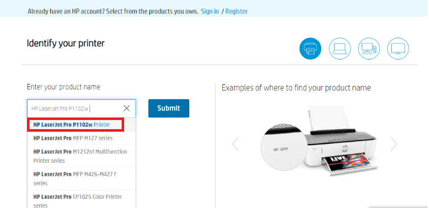 In Search Box Type The Name Of Your Printer