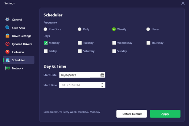 Scanning Scheduler