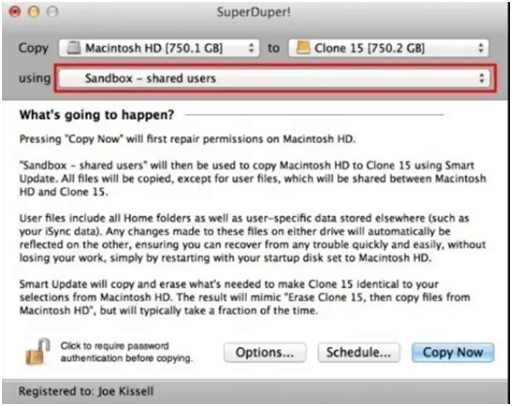 SuperDuper - Disk Cloning App