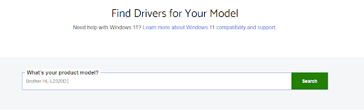 type Brother HL-L2320D in the search bar
